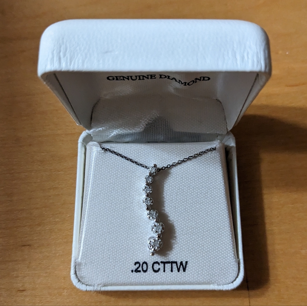 Sterling Silver Diamond Pendant Necklace